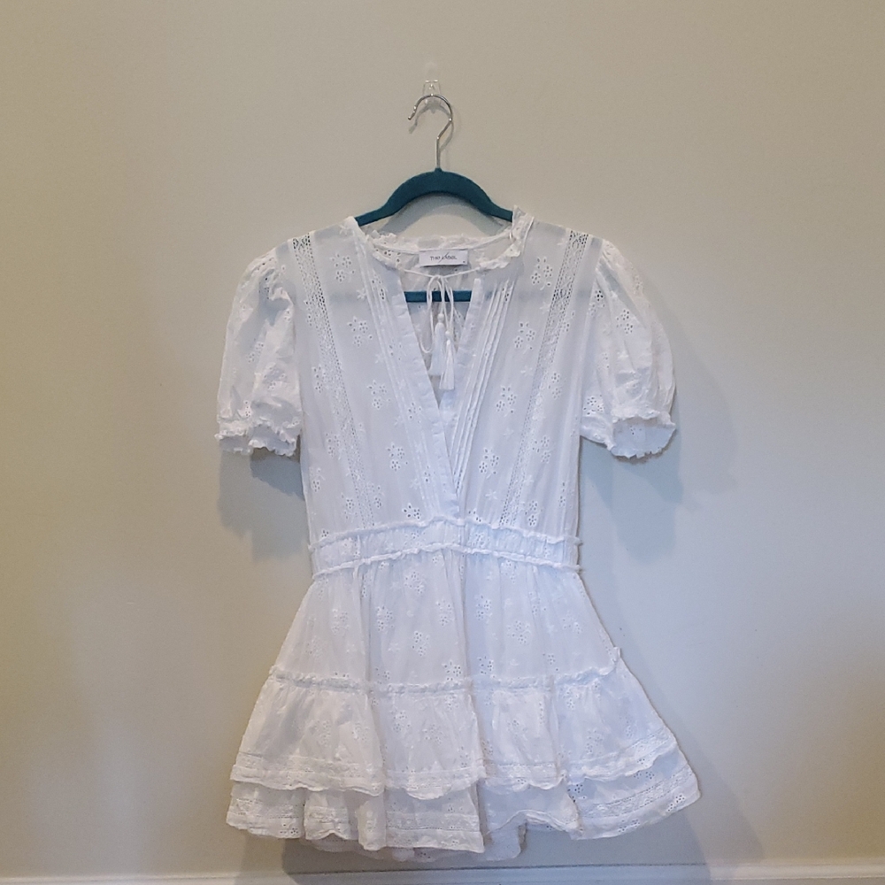 White Eyelet Mini Dress